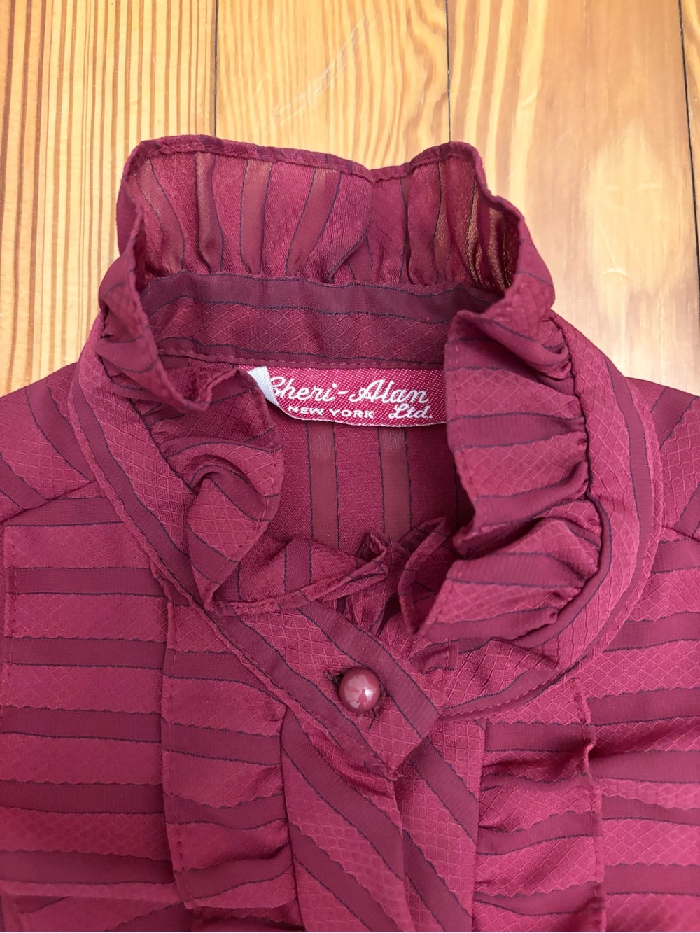 Vintage Front Ruffle Button Up Blouse - Picture 3 of 7